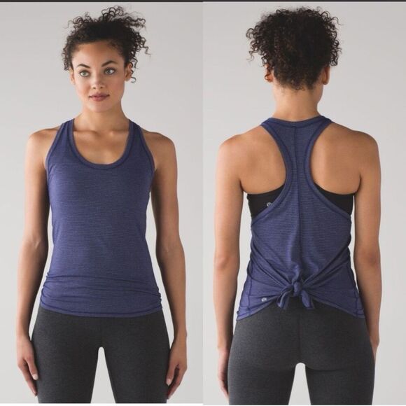 Lululemon Tie It Up Singlet Heathered Hero Blue Women’s Size 6 - Picture 1 of 9